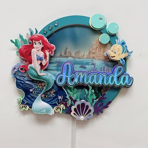 Mermaid cake topper, Little Mermaid Cake Topper, Under The Sea, Mermaid birthday