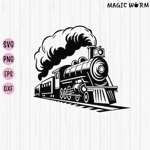 Train SVG, Locomotive Sublimation Design, Retro Train Vector, Train Logo Png, Steam Train Silhouette, Locomotive Train Svg Cut File