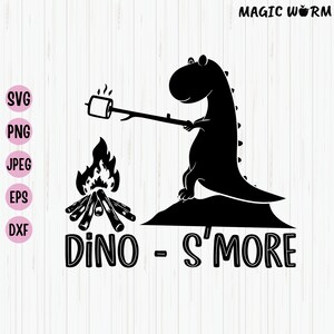 Dino-S&#39;More SVG: Dinosaur Camping Cut File (Digital Download)
