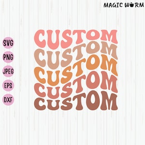 Custom Groovy Wavy Letters SVG: Vintage Cut File (Digital Download)