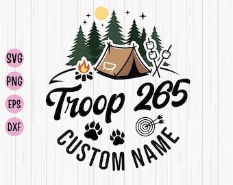 Benutzerdefinierte Camp Troop Nummer SVG: Camping Familie Schnittdatei (Digitaler Download)