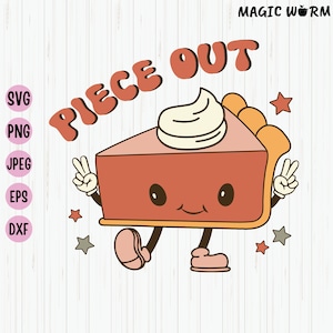 Retro Pumpkin Pie SVG: Groovy Thanksgiving Cut File (Digital Download)