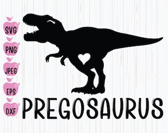 Pregosaurus SVG: Funny Pregnancy T-Rex Mom Shirt (Digital Download)