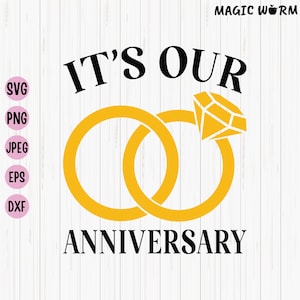 Wedding Anniversary SVG: Rings Design, Cut File (Digital Download)