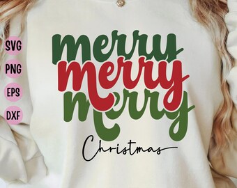 Retro Merry Christmas SVG: Groovy Holiday Design (Digital Download)