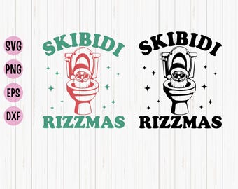Skibidi Rizzmas Santa SVG: Lustiges Weihnachtsdesign (Digitaler Download)