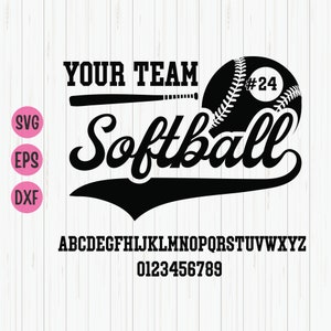 Equipe de softball personalizada Svg, personalizado, modelo de softball Svg, camisa de softball Svg, arquivos Cricut Cut, silhueta, download instantâneo