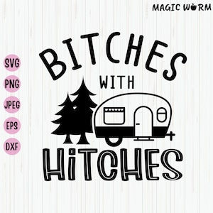Perras con enganches Svg, Camping Svg, Glamping Svg, Campista feliz, Alcohólicos, Camisa de camping Svg, Gorra de camping, Enganche profundo de bolas, Cricut