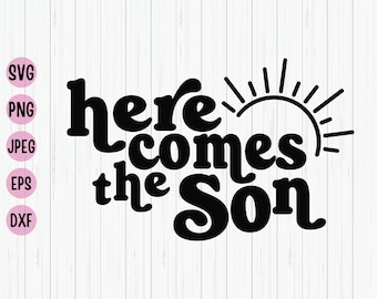 Here Comes The Son SVG: Beatles Baby Announcement (Digital Download)