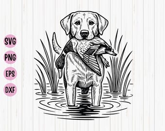Hunting Dog SVG: Duck Hunt Design, T-Shirt Vector Art (Digital Download)