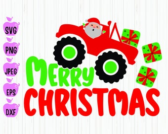 Christmas Truck Santa SVG: Holiday Clipart, Kids Design (Instant Download)