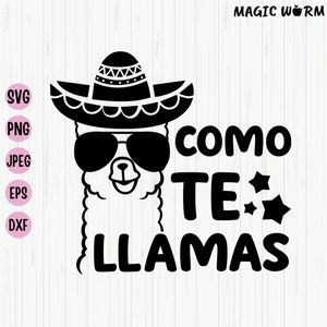 Como Te Llamas Svg, Llamas Svg, Cinco de Mayo Svg, Mexicaanse Svg, Cinco de Mayo Shirt Svg, Mexicaanse Lama's, Cricut, Silhouet