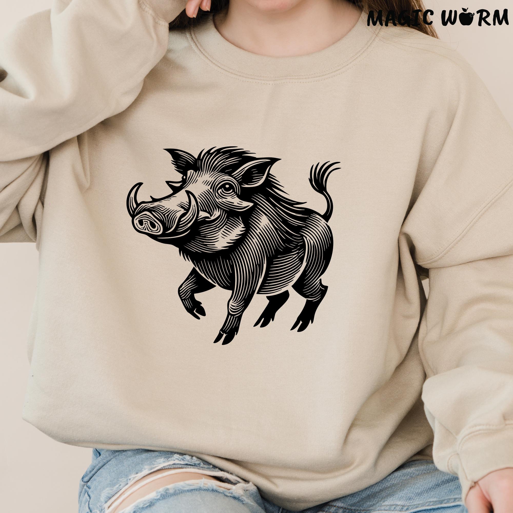 ヴィンテージのイボイノシシの走るSVG：イノシシのベクターカットファイル（デジタルダウンロード） - Etsy 日本, image size:2000x2000