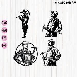 Miner Silhouette SVG: Gold Rush Vector Art (Digital Download)