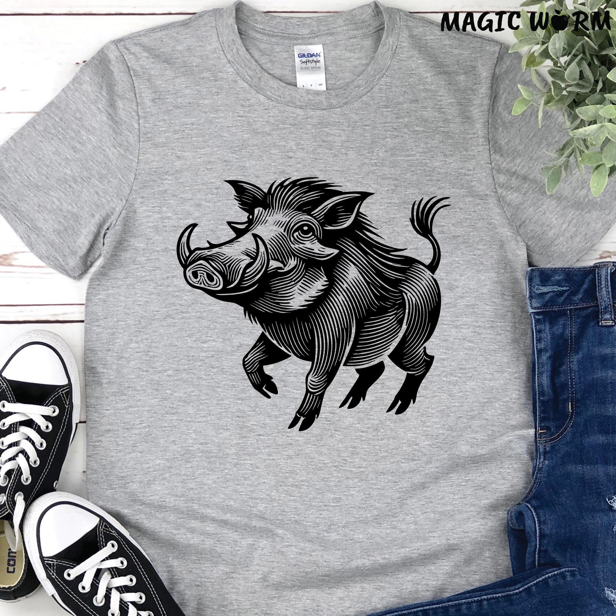 ヴィンテージのイボイノシシの走るSVG：イノシシのベクターカットファイル（デジタルダウンロード） - Etsy 日本, image size:2000x2000