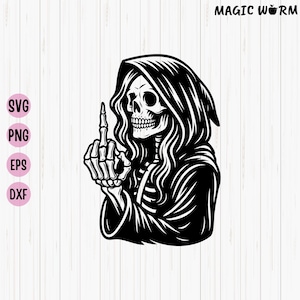 Female Grim Reaper SVG: Halloween Skull Skeleton Vector (Digital Download)