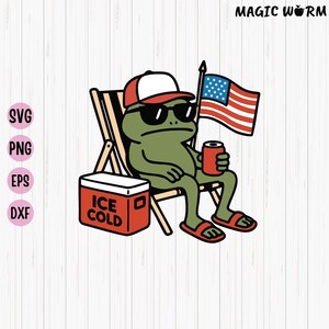 4th of July Frog USA Flag SVG, Independence Day Svg, Memorial Day, Funny Fourth of July, Frog Svg, Patriotic USA, Red White and Blue Svg Png