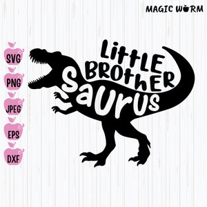 Little Brother Saurus T-Rex Dinosaur SVG Design (Digital Download)