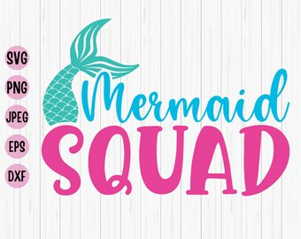 Mermaid Squad SVG: Birthday Shirt Cut File (Digital Download)