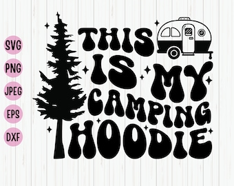 Camping Hoodie SVG: Campfire Nature Cut File (Digital Download)
