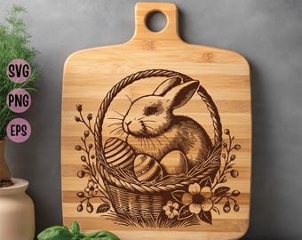 Osterhase Schneidebrett SVG: Lasergravur Dateien (Digitaler Download)