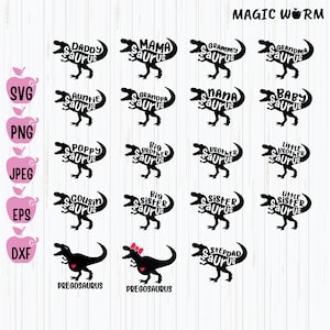 Family Saurus Svg, Matching Family Svg, Mamasaurus Svg, Dinosour Bundle Svg, T-Rex Svg, Dinosaur Family Svg, Digital Download