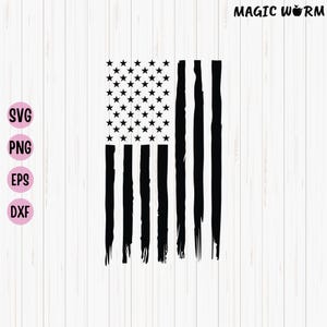 Distressed American Flag SVG, US Distressed Flag Svg, American Flag Patriotic Png, Black Flag Svg, USA Flag Vector, Svg Cut File