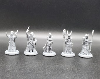 Cultists, Hooded Cultists, Demon Cult, Ritual Casters, Death Cult, Magic Cult, DnD minis, TTRPG tabletop gaming miniatures, EC3D