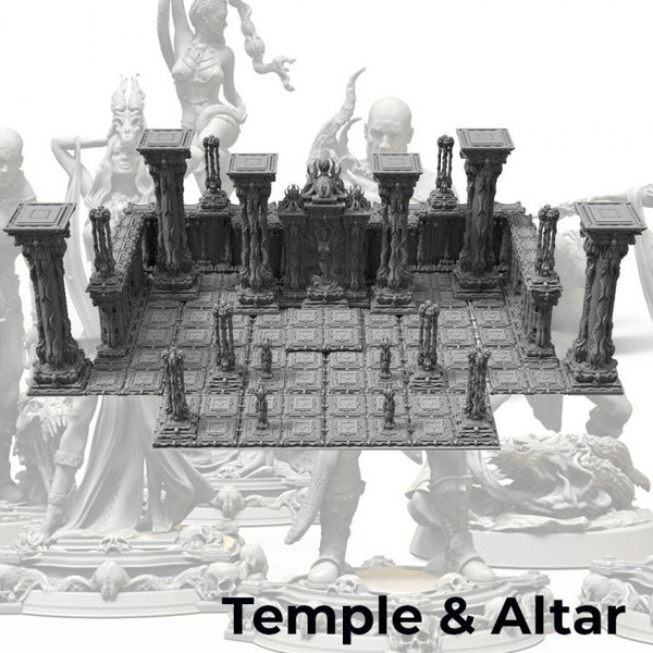 Altar and Temple Set, Tiles, Columns, Walls