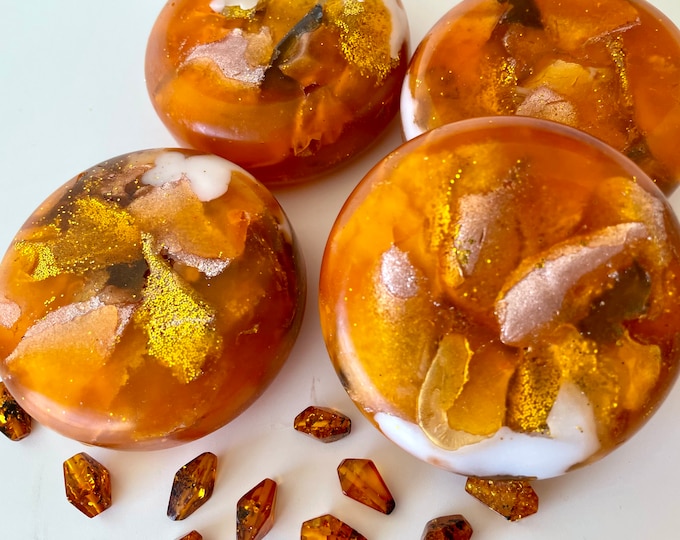 Handmade Amber Glycerin Soap: Sea Buckthorn Oil, Stocking Stuffer