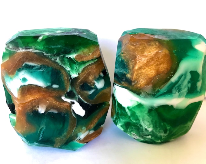 Father's Day Soap, Malachite, Gem Soap Stone, Green, Gemstone Soap Rock, Men's Soap, Malachite Tree