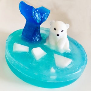 Polar Bear on Ice / Stocking Stuffer / Arctic Soap / Kids Soap / Party Favors / Animal Soap / Christmas Soap / New Year&#39;s Soap