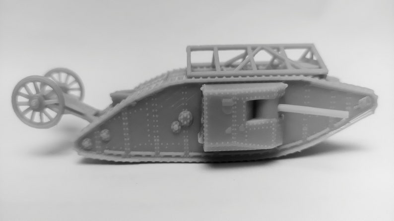 British WW1 MARK I "male" Tank 3D Printed in Resin Scale 1/100th for ...