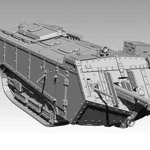 1/72th and 1/56th St Chamond tank 3D printed in Resin & separate parts designed by R3D