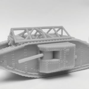British WW1 MARK I &quot;Male&quot; tank 3D printed in Resin scale 1/100th for Wargaming echelle 1/100e