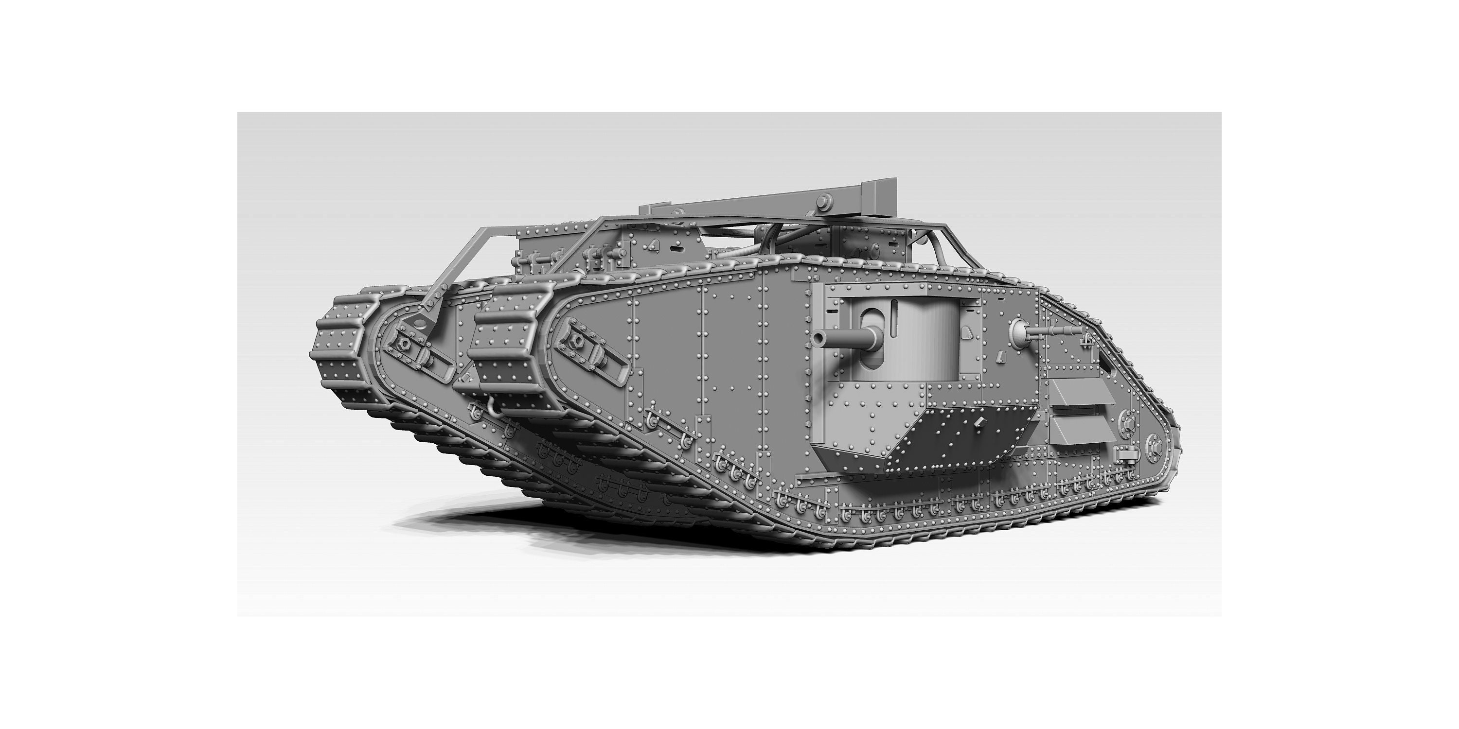 British Mark V Male Heavy Tank Model Kit 3D Printed at 1/56th, 1/72th