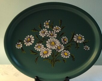 Hollywood Regency Tray Social Supper Floral Serving Tray