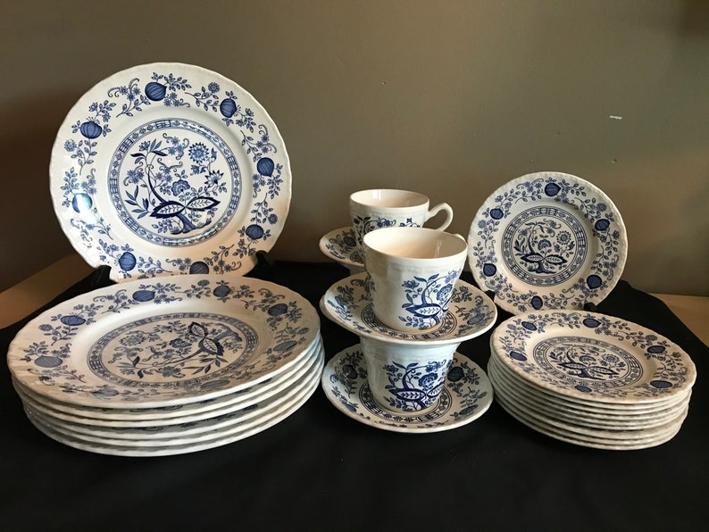 Enoch Wedgewood Blue Heritage/blue Onion China Etsy