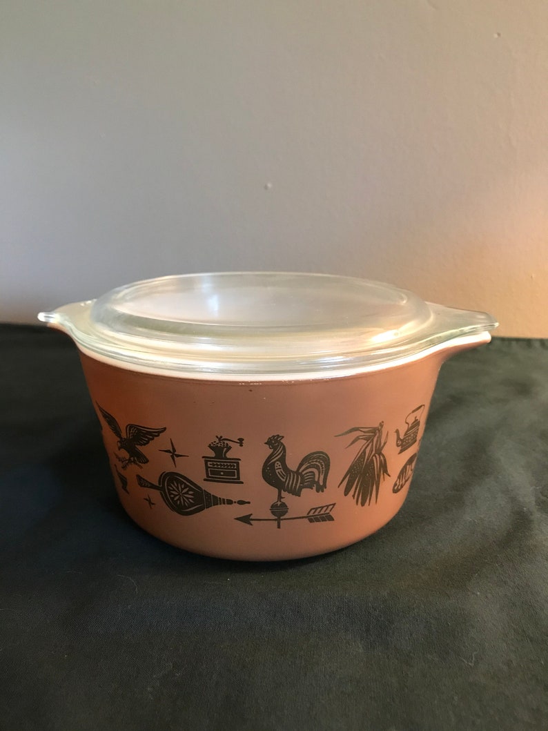 Vintage Pyrex 1970s 473 Early American Pattern. 1 Qt With Etsy