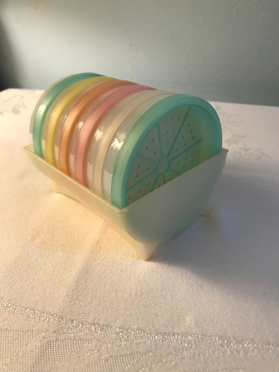 Vintage pastel Tupperware coasters set of 6 Etsy