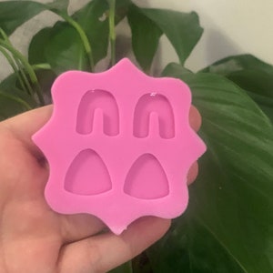 Mixed Stud Mold/Mould, Silicone Mold, Stud Earrings, Rounded Triangle Mould, Rainbow Mould, Earring Moulds, Earring Mold