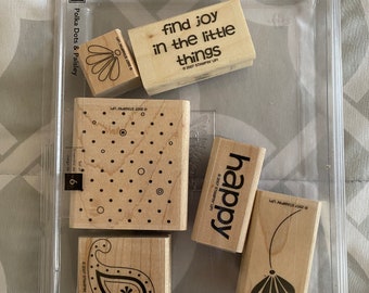 Polka Dots & Paisley Stampin' Up! 6-piece Rubber Stamp Set