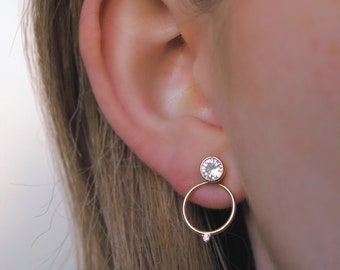 Cubic Zirconia Stud Hoops