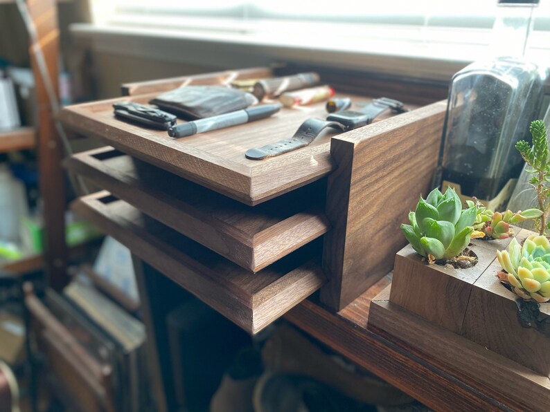 Walnut Desk Organizer Etsy