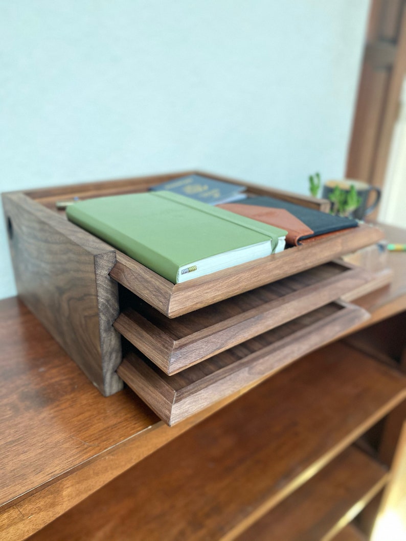 Walnut Desk Organizer Etsy