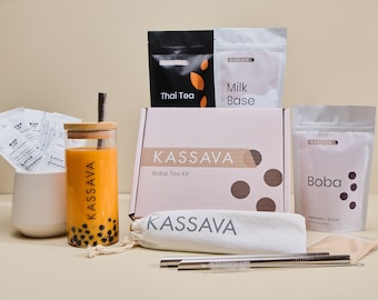 THAI TEA with Copper Cow Condensed Milk - Premium Boba Tea Kit -  DIY