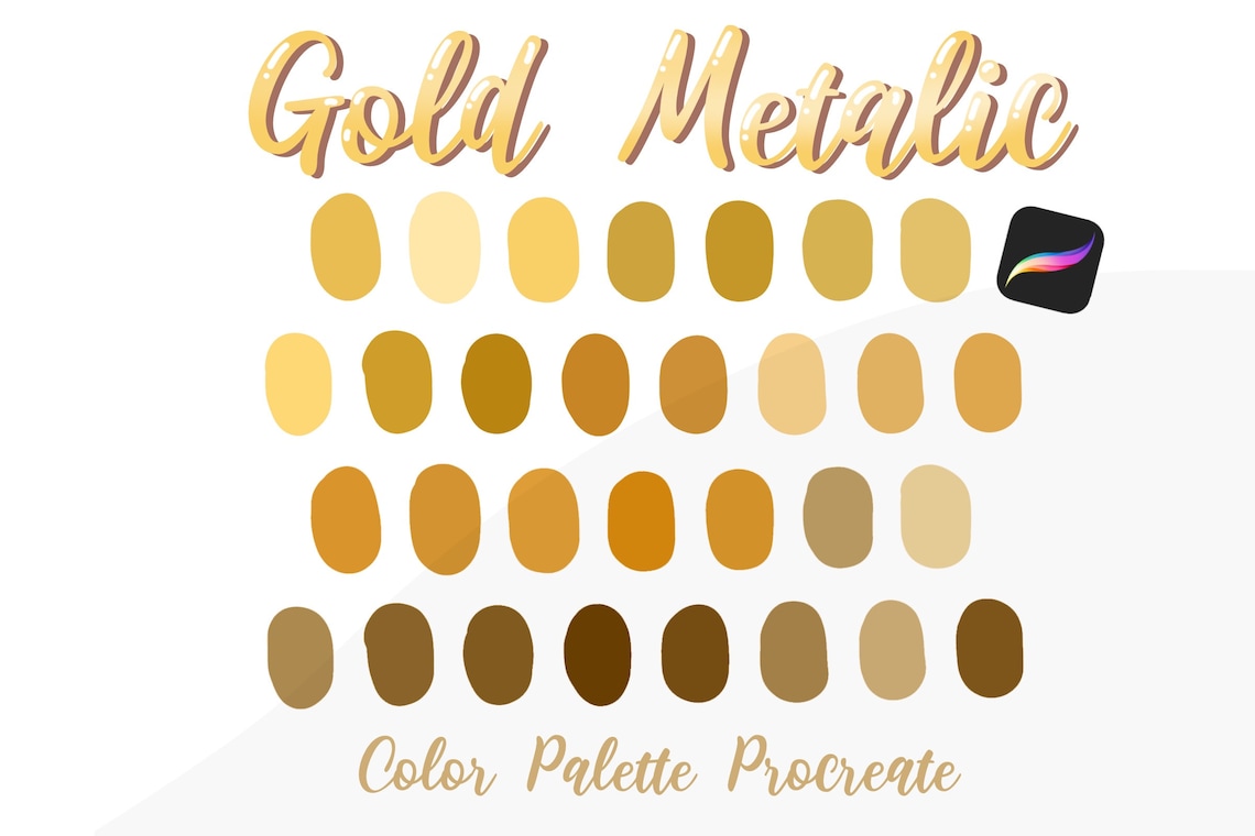 Gold Metallic Procreate Color Palette Instant Download - Etsy