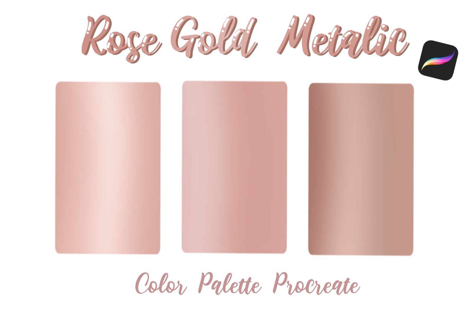 Rose Gold Metallic Procreate Color Palette Instant Download Etsy