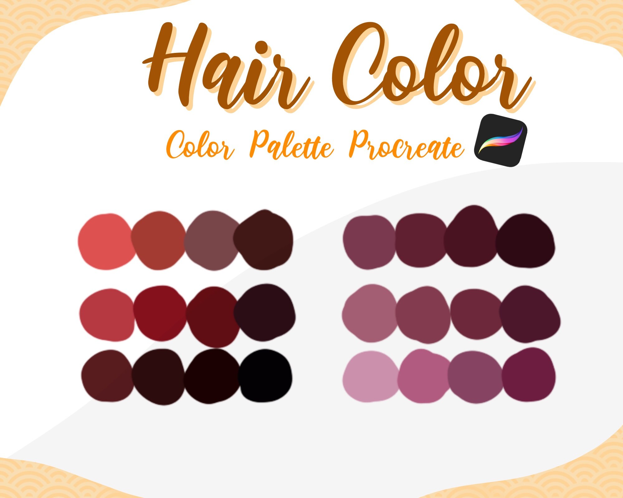 Hair Color Procreate Color Palette Instant Download - Etsy