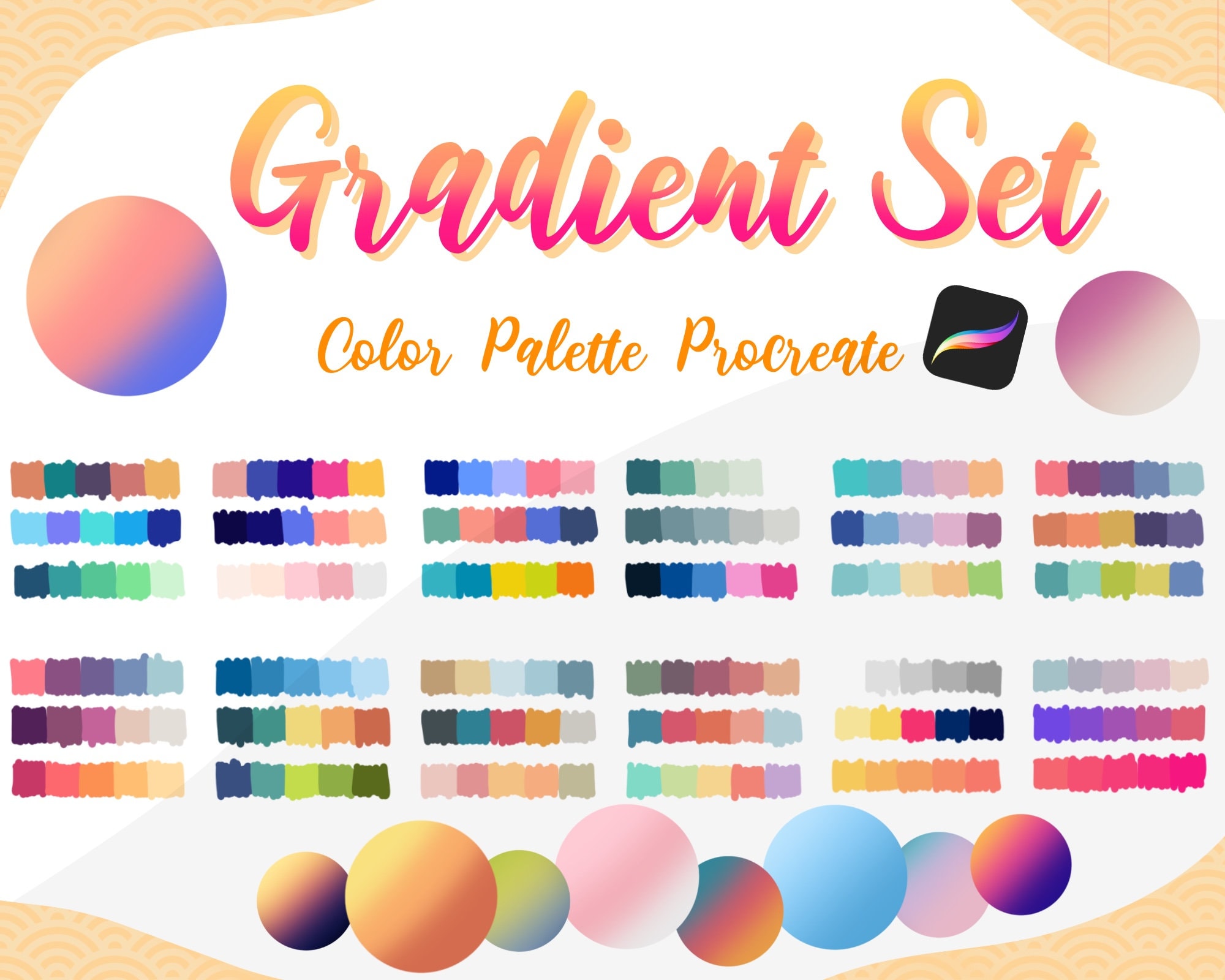 Gradient Set Procreate Color Palette Instant Download Etsy UK